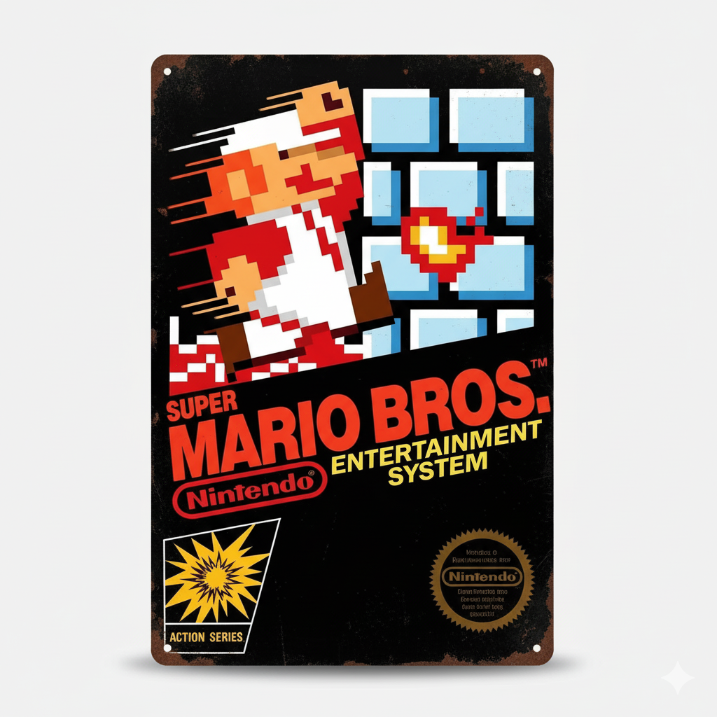 Retro MARIO BROS metal poster