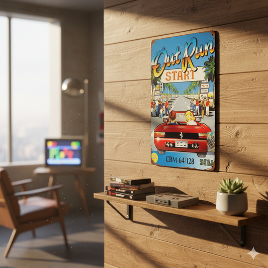 Out Run Retro Metal Poster