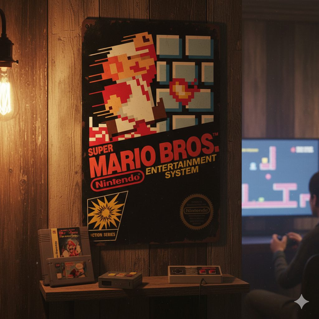 Retro MARIO BROS metal poster 
